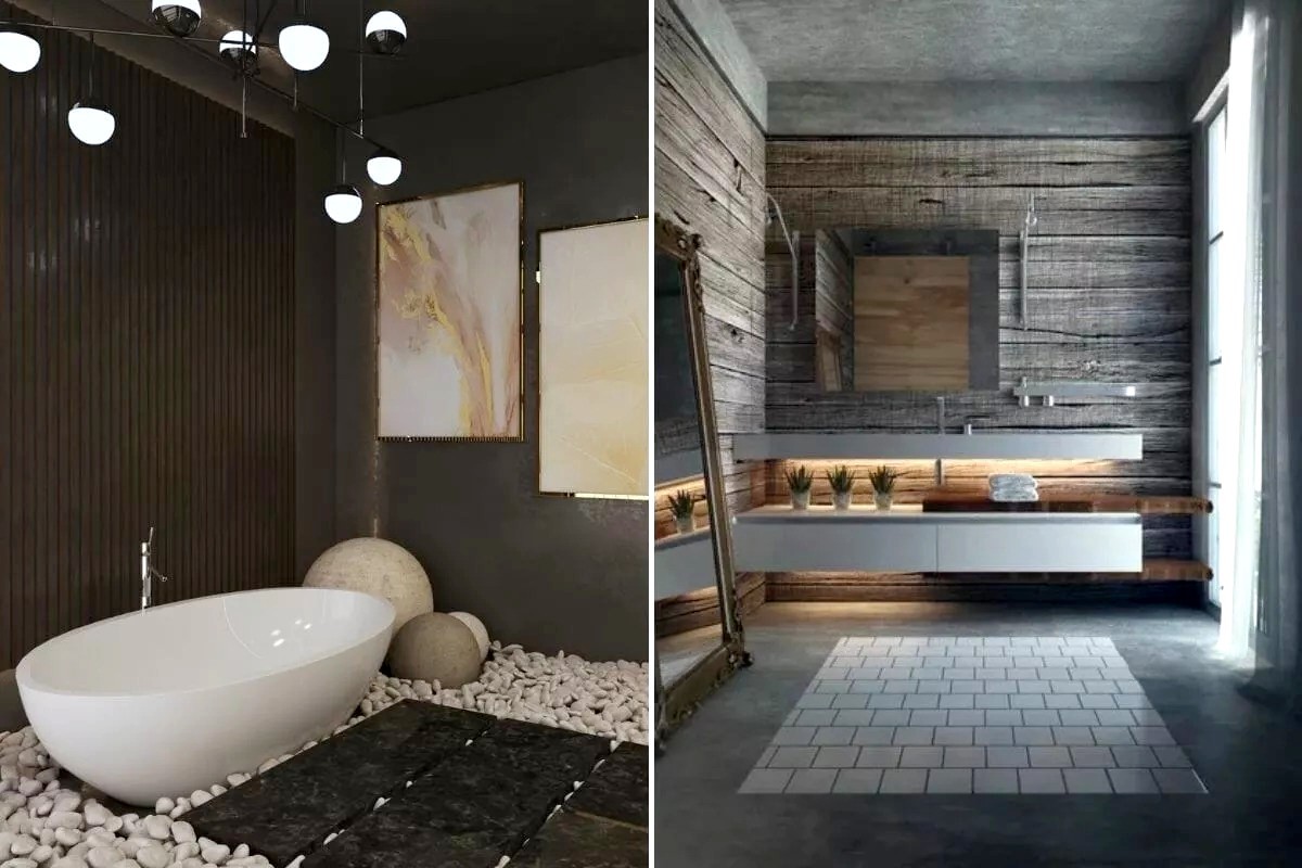 Ванная комната, черный дизайн